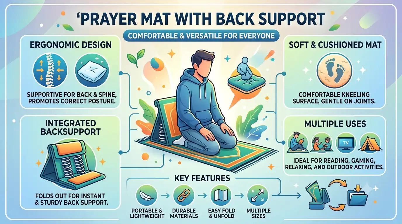 prayer mat with back support